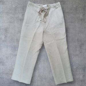 Charter Club Crop Pants Size 8P Katherine Fit Tan Beige Linen Granola Summer